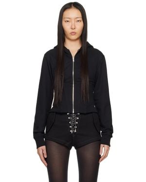 Dion Lee ブラック Corset レイヤード フーディ