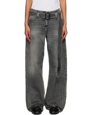 Acne Studios Belted Relaxed Fit Jeans - Black
