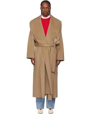 Rohe Manteau En Popeline Double Face À Écharpe - Noir
