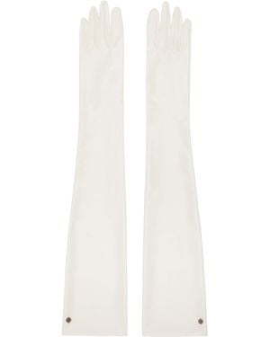 Handsome Stockholm Off- Satin Extra Long Gloves - White