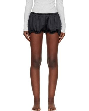 Skims Lightweight Satin Bloomer Shorts - Black