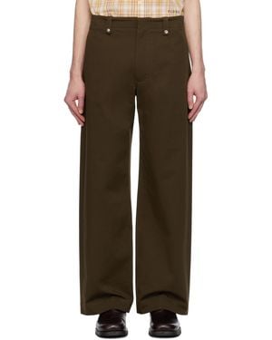 AFTER PRAY Wide Chino Pants - Brown