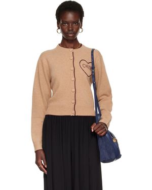 Chloé Fitted Logo Cardigan - Blue