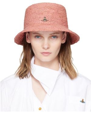 Vivienne Westwood Raffia Bucket Hat - Pink