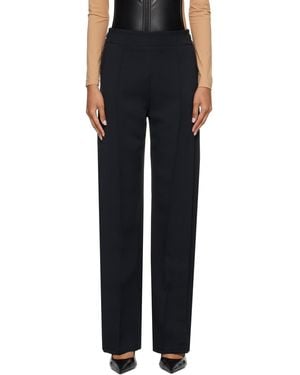 Courreges Pantalon Évasé Noir En Sergé