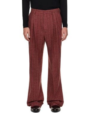 Dries Van Noten Straight-Leg Wool Pants - Red