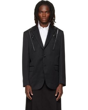Simone Rocha Embellished Structured Slash Blazer - Black