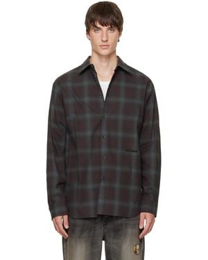we11done Check Flannel Shirt - Black
