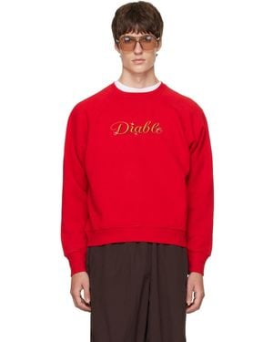 Willy Chavarria 'diablo' Raglan Standard Sweatshirt - Red