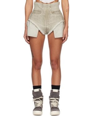 Rick Owens Temple Dirt Cutoff Denim Shorts - Multicolour