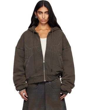 Lu'u Dan Washed Out Zip Up Hoodie - Black