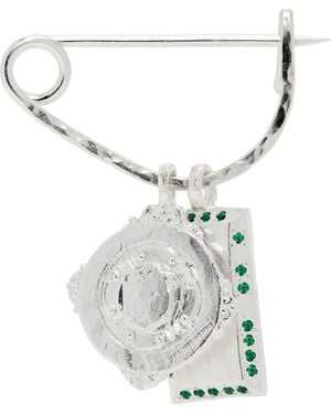 The Ouze Ssense Exclusive Ingot Medal Brooch - White