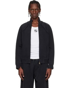 Vetements Biker Cross Fitted Zip-Up Track Jacket - Blue