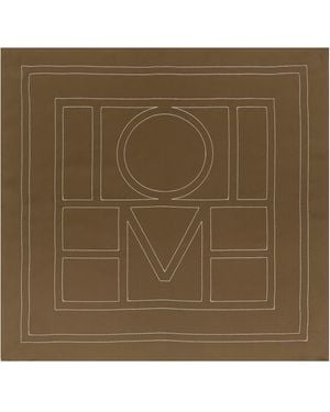 TOTEME Khaki Embroidered Monogram Silk Scarf - Green