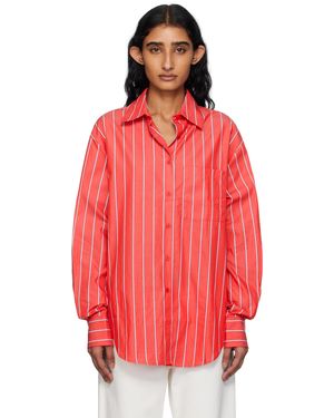 Frankie Shop Lui Striped Cotton Shirt - Red