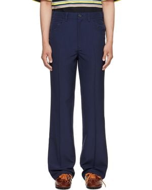 Marni Virgin Wool Trousers - Blue