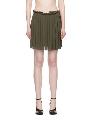 Ami Paris Khaki Pleated Miniskirt - Black