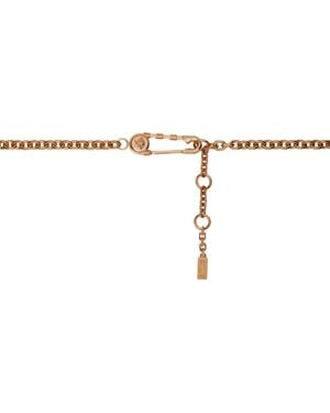 Versace ゴールド セーフティーピン チェーンベルト - ブラック