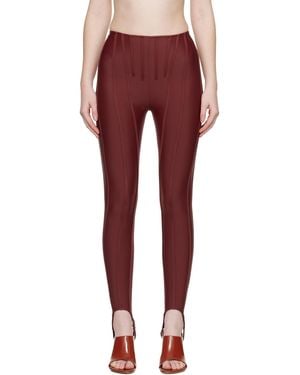 Mugler Ssense Exclusive Burgundy Corseted leggings - Red
