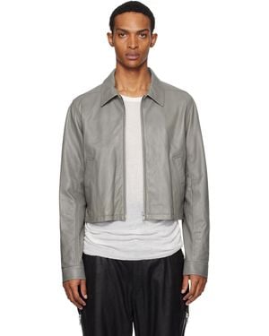 Rick Owens Concordians Alice Brad Leather Jacket - Grey