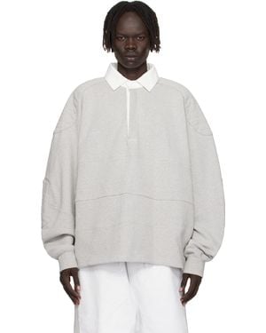 Hed Mayner グレー パネル ポロシャツ - ホワイト