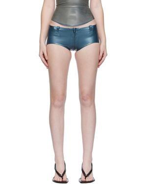 Poster Girl Rooney Latex Hotpants Boy Shorts - Blue