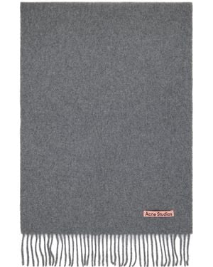 Acne Studios Fringed Wool Scarf - Gray