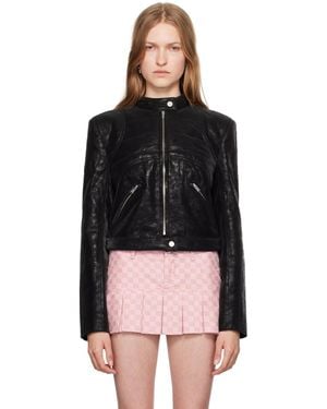 MISBHV Quilted Faux-Leather Jacket - Black
