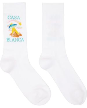CASABLANCA Phantasmagoria Socks - White