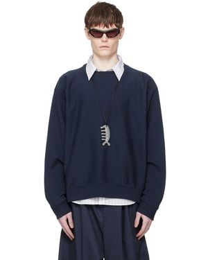 Hed Mayner Embroidered-Logo Sweatshirt - Blue