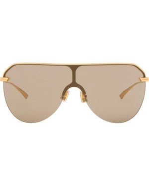 Bottega Veneta Long Ribbon Shield Sunglasses - Natural