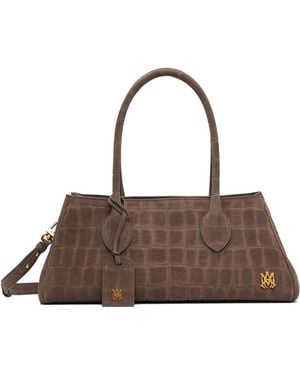 Amiri Suede Croc Honey 40 Shoulder Bag - Brown
