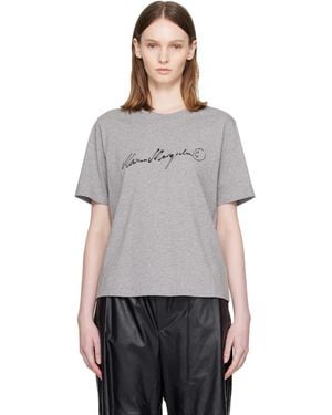 MM6 by Maison Margiela Handwritten-Print Cotton Jersey T-Shirt - Grey