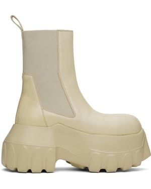 Rick Owens Off- Hollywood Beatle Mega Tractor Boots - Natural