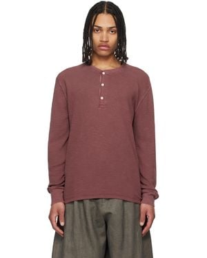 【RRL】 Henley long-sleevedTシャツ RRL Long-sleeve Textured Cotton Waffle Knit Henley - Paper