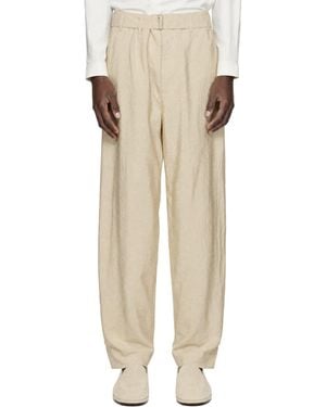 Lemaire Belted Loose Trousers - Natural