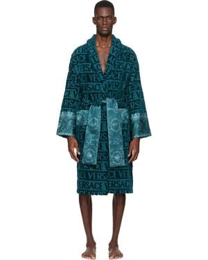 Versace 'I Heart Baroque' Bathrobe - Blue