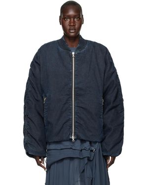 DIESEL Navy D-bressy Denim Bomber Jacket - Blue
