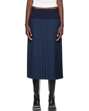 STEFAN COOKE Match Midi Skirt - Blue