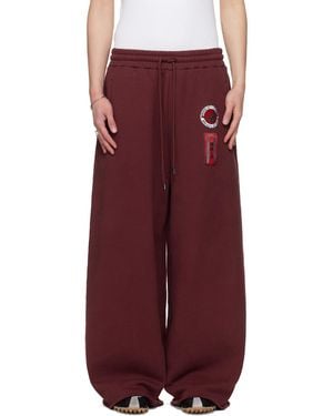 Lu'u Dan Bruce Lee X Lựu Đạn Burgundy Gym Sweatpants - Red