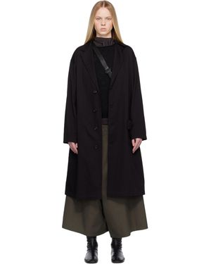 Y's Yohji Yamamoto Manteau Noir À Col Asymétrique