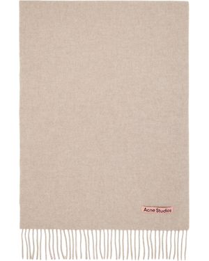 Acne Studios Fringe Wool Narrow Scarf - Natural