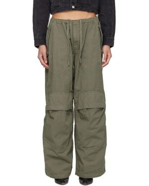 Alexander Wang Khaki Mid-Rise Articulated Pockets Cargo Pants - Green