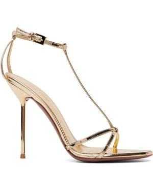 Paris Texas Lidia T-Strap 105 Heeled Sandals - Metallic