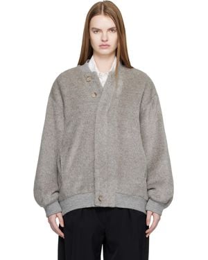 Lauren Manoogian Ssense Exclusive Brushed Bomber Jacket - Grey