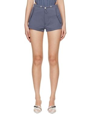 Dion Lee Gray Parachute Shorts - Blue
