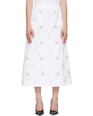 Simone Rocha Ripple Midi Skirt - White