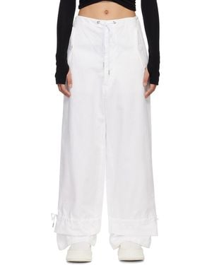 Dion Lee White Eyelet Tie Trousers