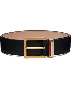 Thom Browne Soft Pebble Grain Metal Loop Belt - Black