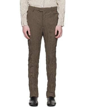 Bottega Veneta Crushed Wool Slim Trousers - Multicolour